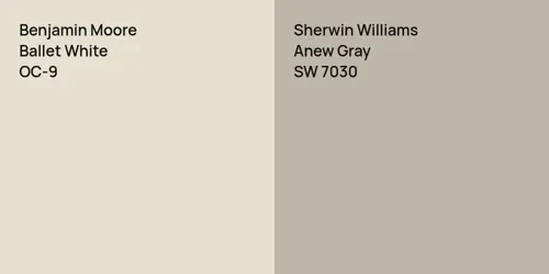 OC-9 Ballet White vs SW 7030 Anew Gray