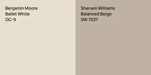 OC-9 Ballet White vs SW 7037 Balanced Beige