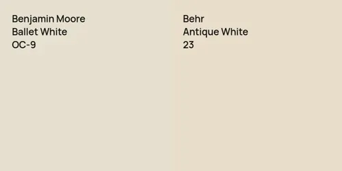 OC-9 Ballet White vs 23 Antique White