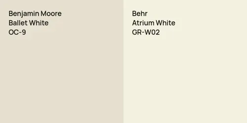 OC-9 Ballet White vs GR-W02 Atrium White