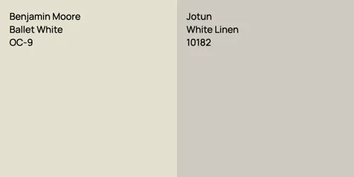 OC-9 Ballet White vs 10182 White Linen
