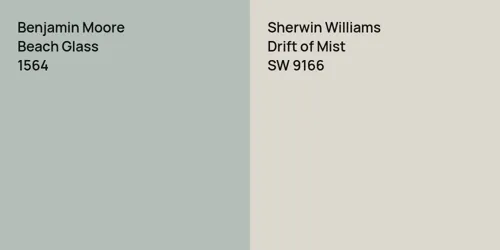 1564 Beach Glass vs SW 9166 Drift of Mist