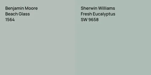 1564 Beach Glass vs SW 9658 Fresh Eucalyptus