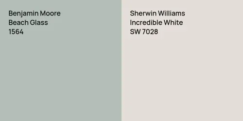 1564 Beach Glass vs SW 7028 Incredible White