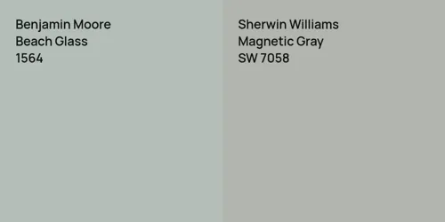 1564 Beach Glass vs SW 7058 Magnetic Gray