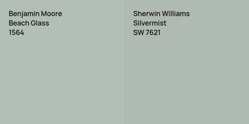 1564 Beach Glass vs SW 7621 Silvermist