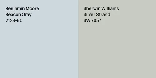 2128-60 Beacon Gray vs SW 7057 Silver Strand