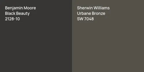 2128-10 Black Beauty vs SW 7048 Urbane Bronze