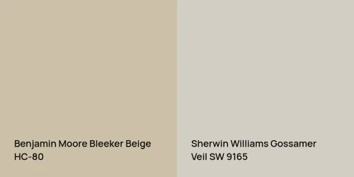 HC-80 Bleeker Beige vs SW 9165 Gossamer Veil