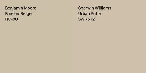 HC-80 Bleeker Beige vs SW 7532 Urban Putty