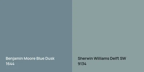 1644 Blue Dusk vs SW 9134 Delft