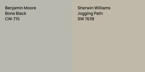 CW-715 Bone Black vs SW 7638 Jogging Path