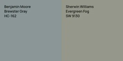 HC-162 Brewster Gray vs SW 9130 Evergreen Fog