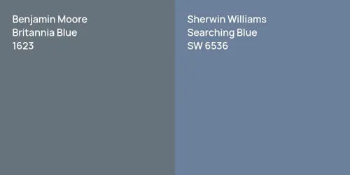 1623 Britannia Blue vs SW 6536 Searching Blue