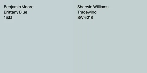 1633 Brittany Blue vs SW 6218 Tradewind