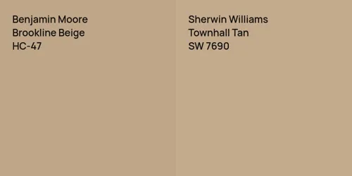 HC-47 Brookline Beige vs SW 7690 Townhall Tan