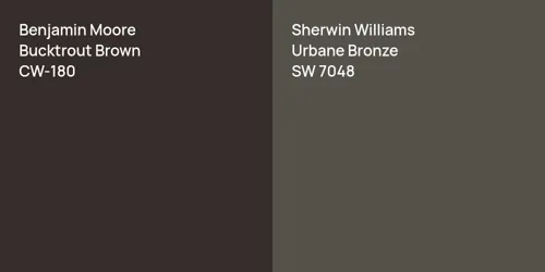 CW-180 Bucktrout Brown vs SW 7048 Urbane Bronze