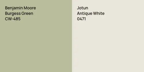 CW-485 Burgess Green vs 0471 Antique White