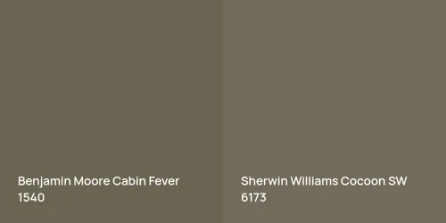 1540 Cabin Fever vs SW 6173 Cocoon