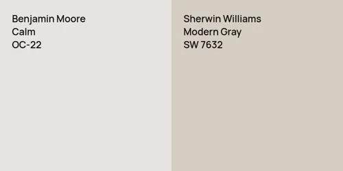 OC-22 Calm vs SW 7632 Modern Gray