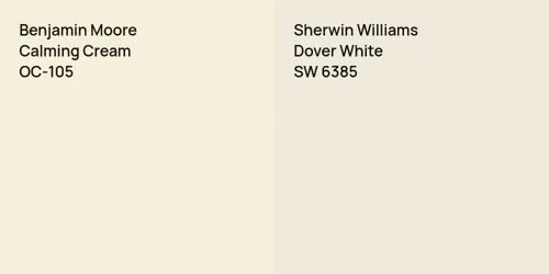 OC-105 Calming Cream vs SW 6385 Dover White