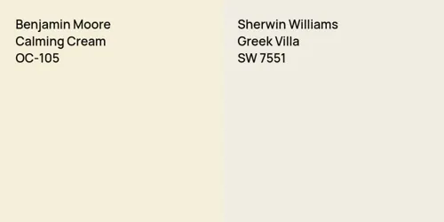 OC-105 Calming Cream vs SW 7551 Greek Villa