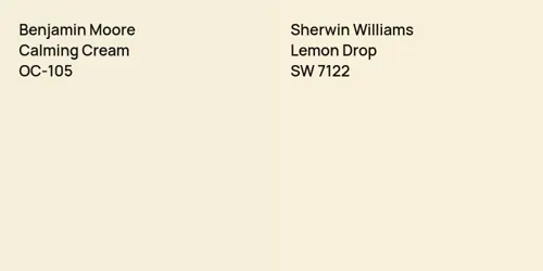 OC-105 Calming Cream vs SW 7122 Lemon Drop