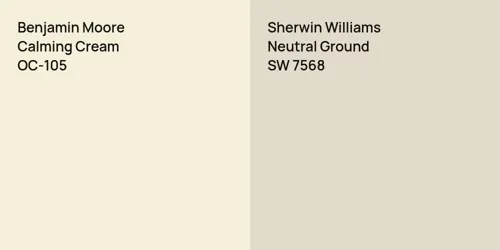 OC-105 Calming Cream vs SW 7568 Neutral Ground