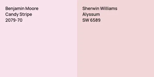 2079-70 Candy Stripe vs SW 6589 Alyssum