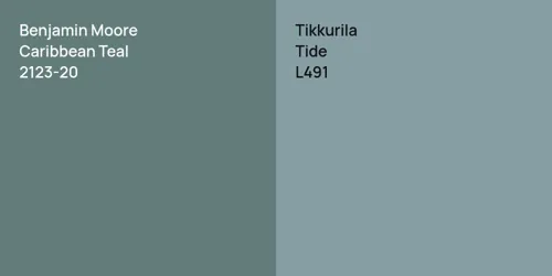 2123-20 Caribbean Teal vs L491 Tide