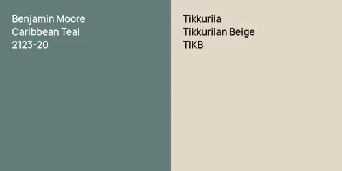 2123-20 Caribbean Teal vs TIKB Tikkurilan Beige