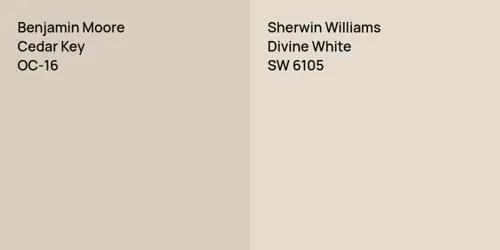 OC-16 Cedar Key vs SW 6105 Divine White