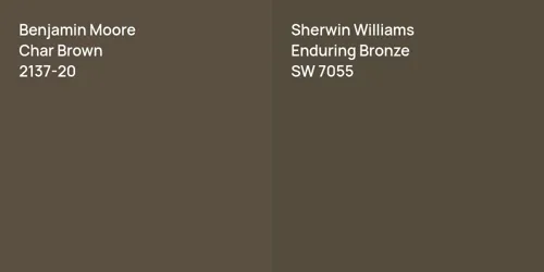 2137-20 Char Brown vs SW 7055 Enduring Bronze