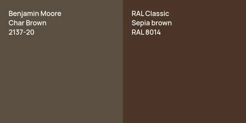 2137-20 Char Brown vs RAL 8014  Sepia brown