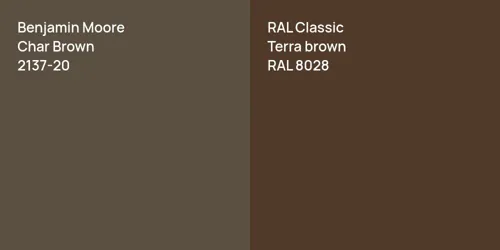 2137-20 Char Brown vs RAL 8028  Terra brown