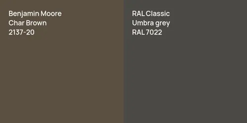 2137-20 Char Brown vs RAL 7022  Umbra grey