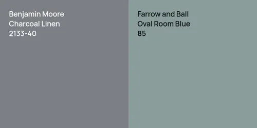 2133-40 Charcoal Linen vs 85 Oval Room Blue