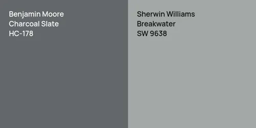 HC-178 Charcoal Slate vs SW 9638 Breakwater