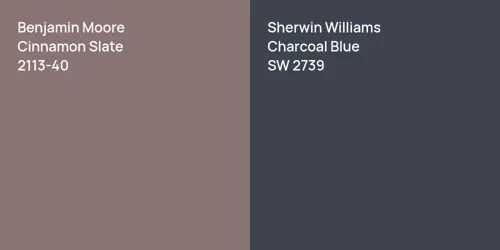 2113-40 Cinnamon Slate vs SW 2739 Charcoal Blue