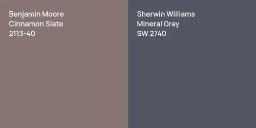 2113-40 Cinnamon Slate vs SW 2740 Mineral Gray