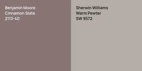 2113-40 Cinnamon Slate vs SW 9572 Warm Pewter