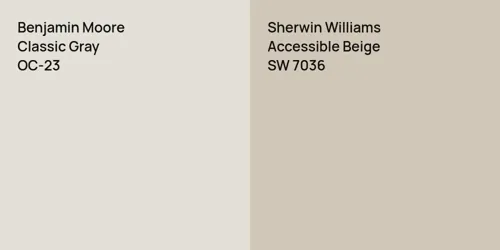 OC-23 Classic Gray vs SW 7036 Accessible Beige