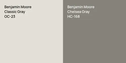 OC-23 Classic Gray vs HC-168 Chelsea Gray