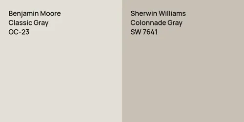 OC-23 Classic Gray vs SW 7641 Colonnade Gray