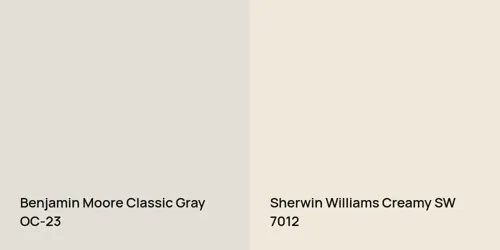 OC-23 Classic Gray vs SW 7012 Creamy