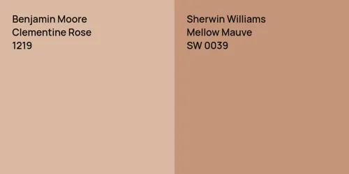 1219 Clementine Rose vs SW 0039 Mellow Mauve