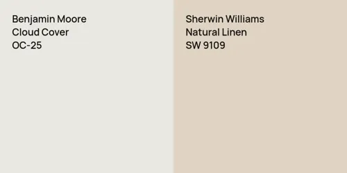 OC-25 Cloud Cover vs SW 9109 Natural Linen