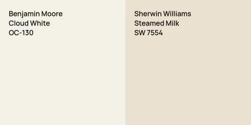 OC-130 Cloud White vs SW 7554 Steamed Milk