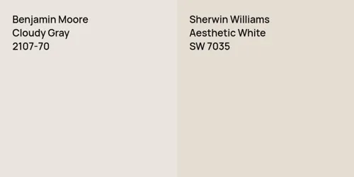 2107-70 Cloudy Gray vs SW 7035 Aesthetic White