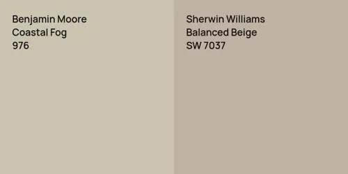 976 Coastal Fog vs SW 7037 Balanced Beige